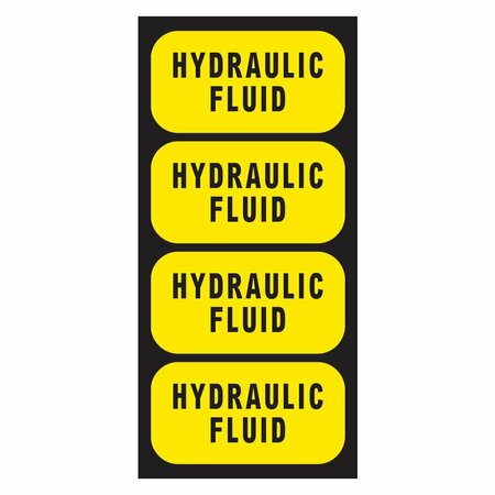 FUEL STICKERS Hydraulic Fluid Sticker, Hydraulic Oil Label: Drum, Tanks, Container, Hvy-Dty, 2''x1'', 48PK Z-2X1HF-48PK